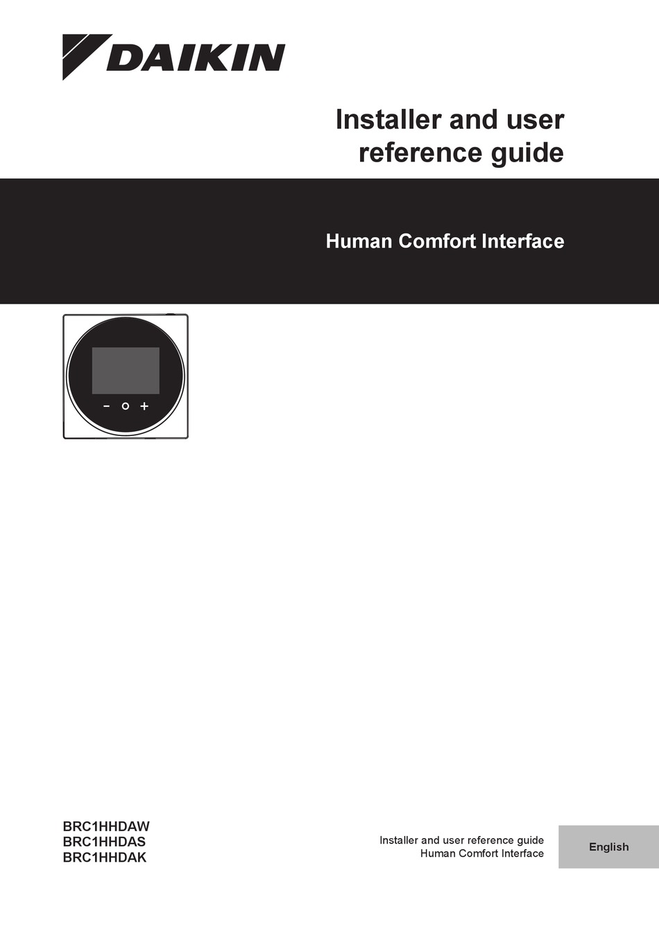 DAIKIN BRC1HHDAW INSTALLER AND USER REFERENCE MANUAL Pdf Download
