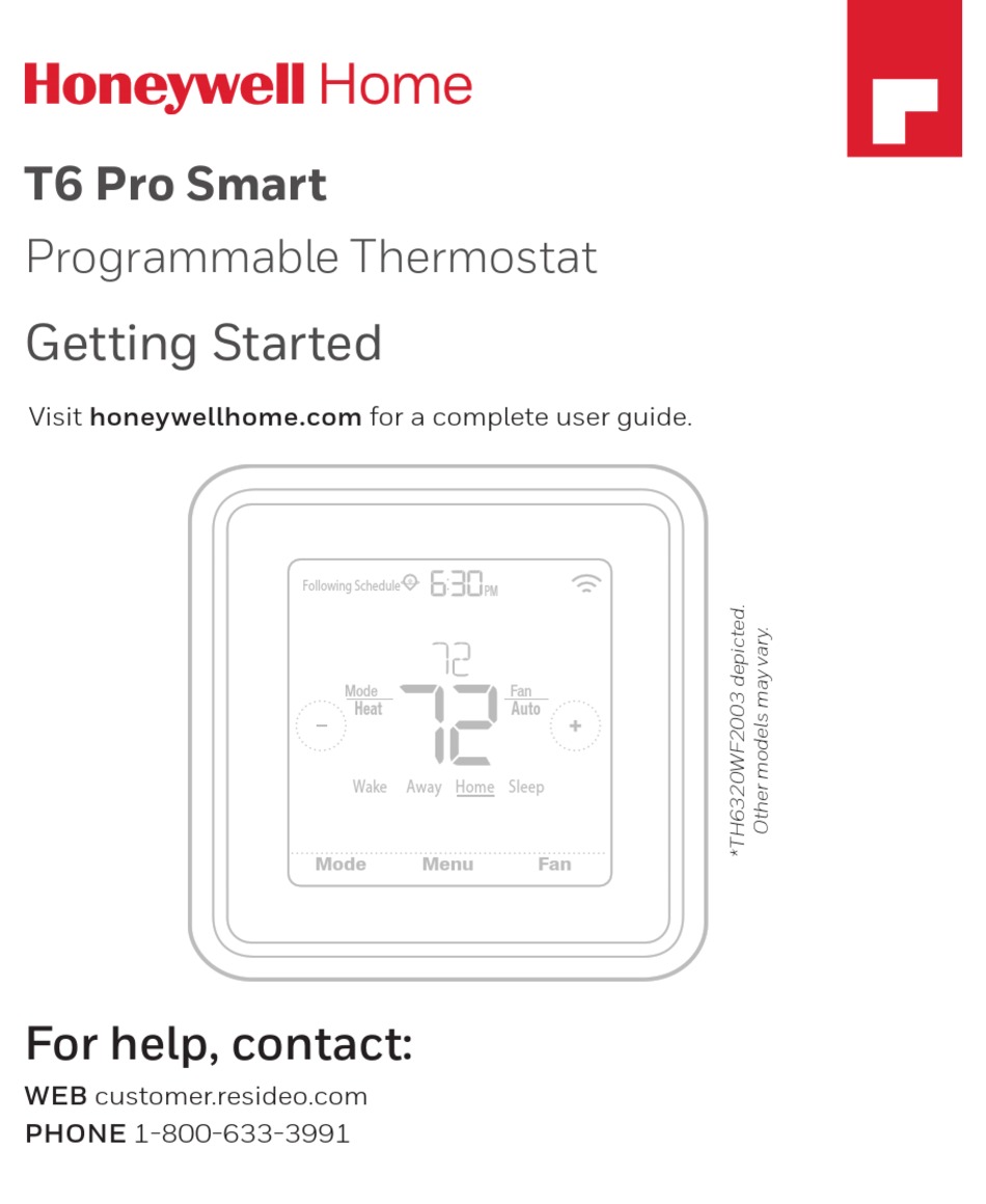 Honeywell T6 Pro Manual