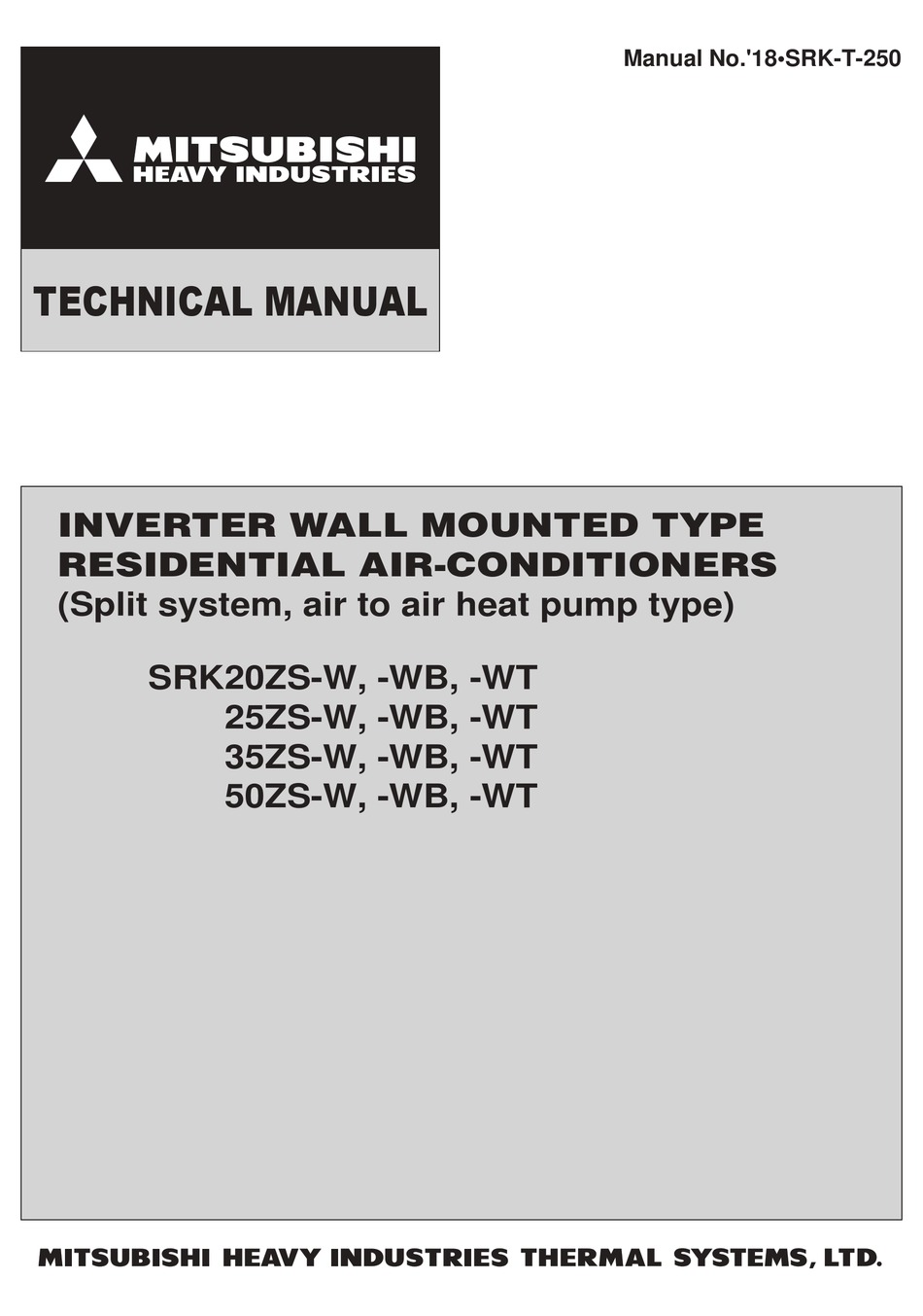 Mitsubishi Srk Series Technical Manual Pdf Download Manualslib