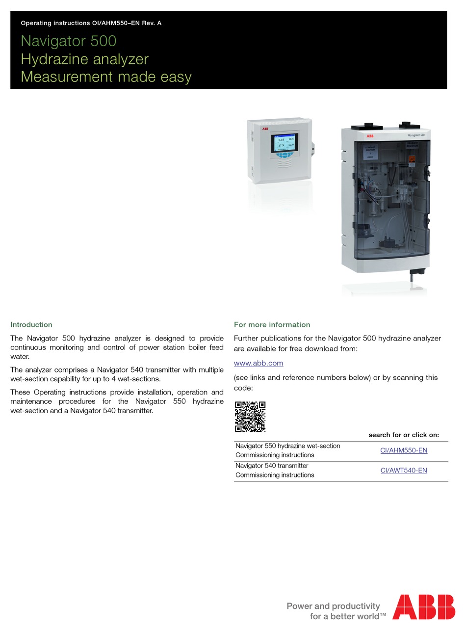 ABB NAVIGATOR 550 OPERATING INSTRUCTIONS MANUAL Pdf Download ManualsLib