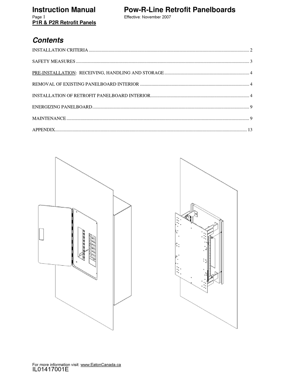 EATON POW-R-LINE P2R SERIES INSTRUCTION MANUAL Pdf Download | ManualsLib