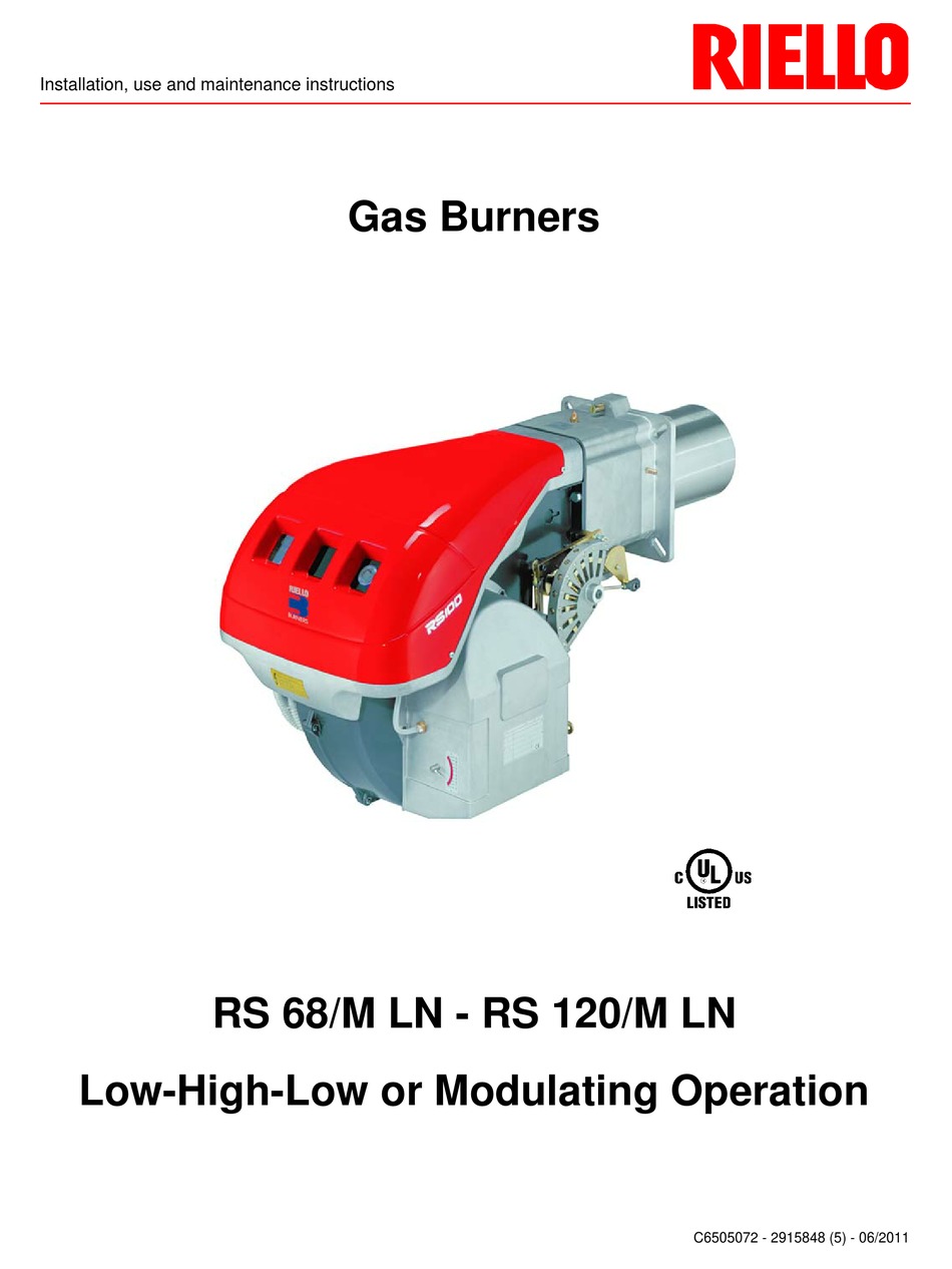 RIELLO RS 68/M LN INSTALLATION, USE AND MAINTENANCE INSTRUCTIONS Pdf