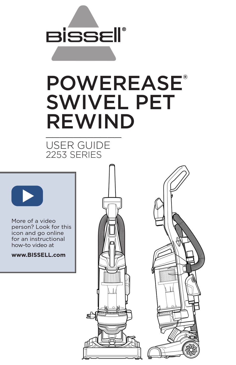 BISSELL POWEREASE 2253 SERIES USER MANUAL Pdf Download ManualsLib
