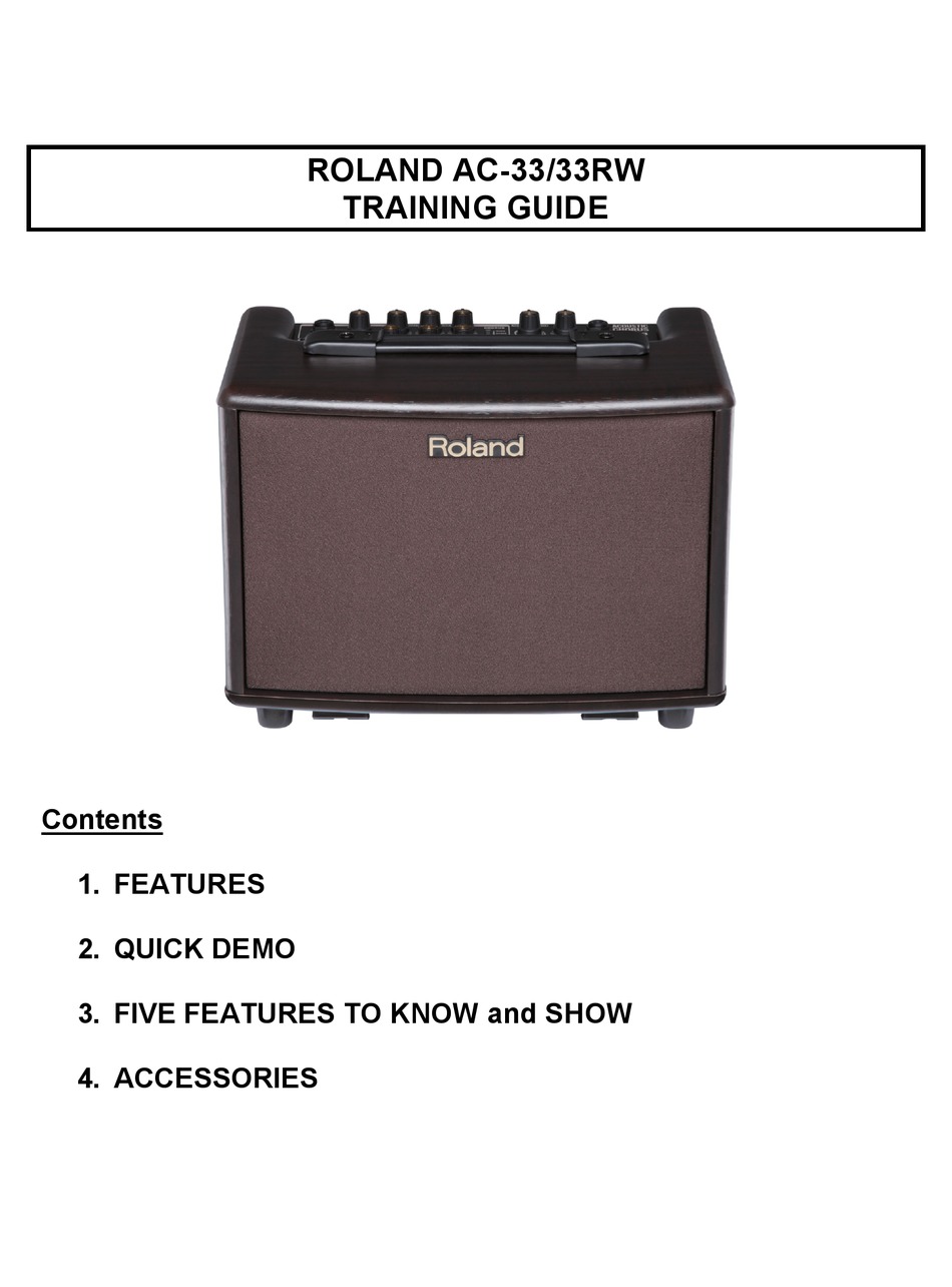 Roland Ac 33 Training Manual Pdf Download Manualslib