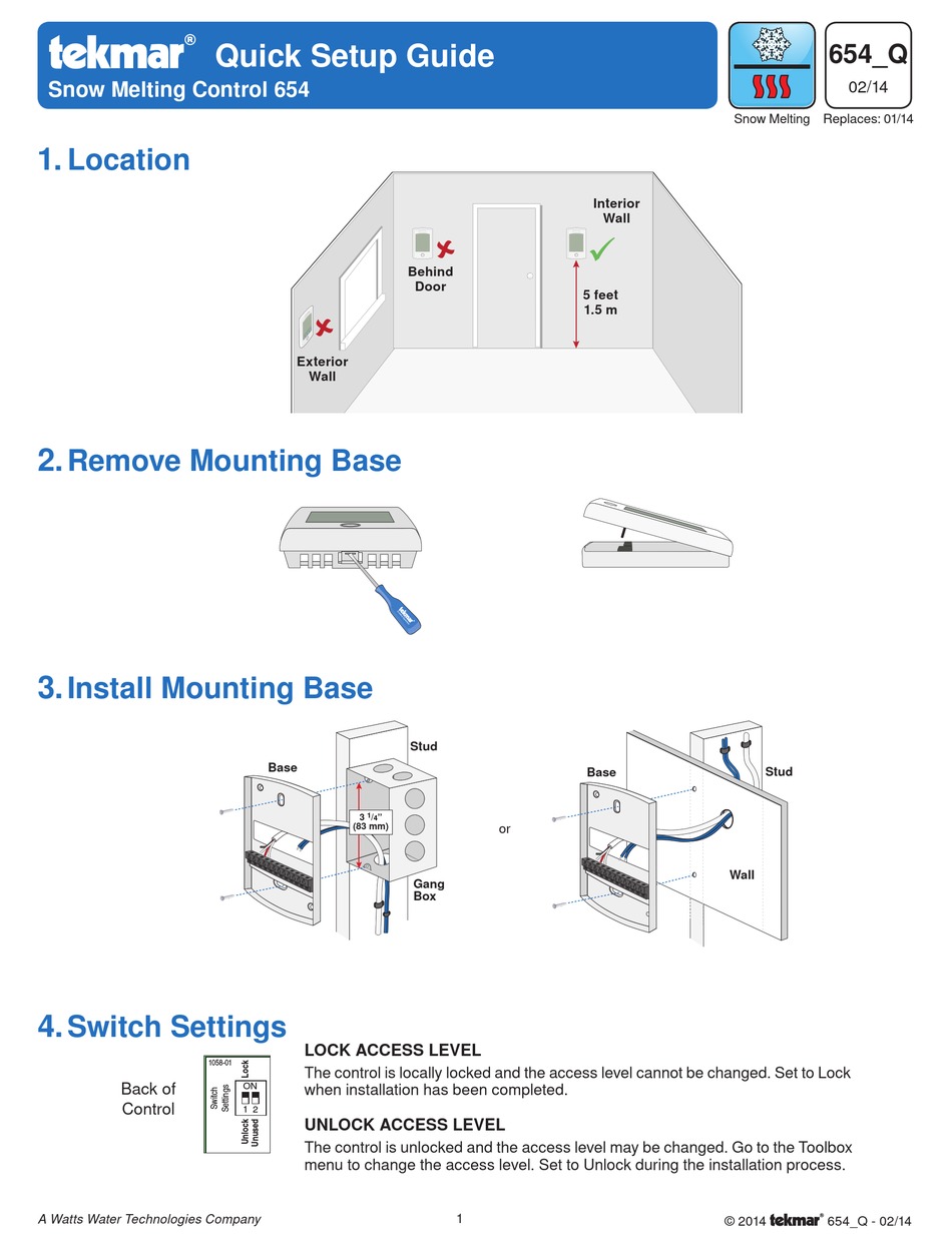 TEKMAR 654 QUICK SETUP MANUAL Pdf Download | ManualsLib