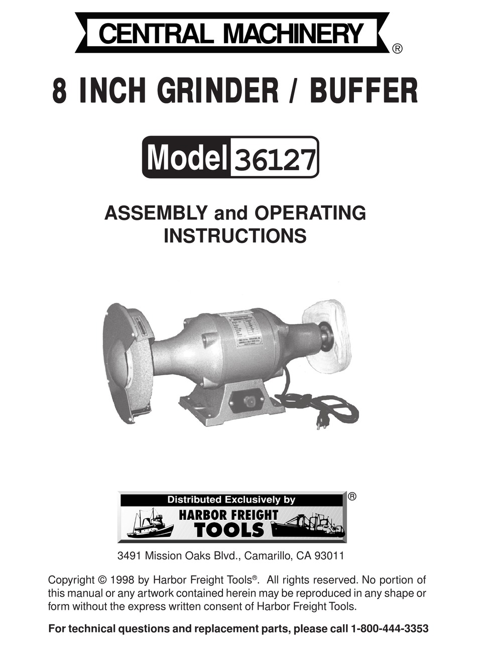 Central Machinery Assembly And Operating Instructions Manual Pdf Download Manualslib