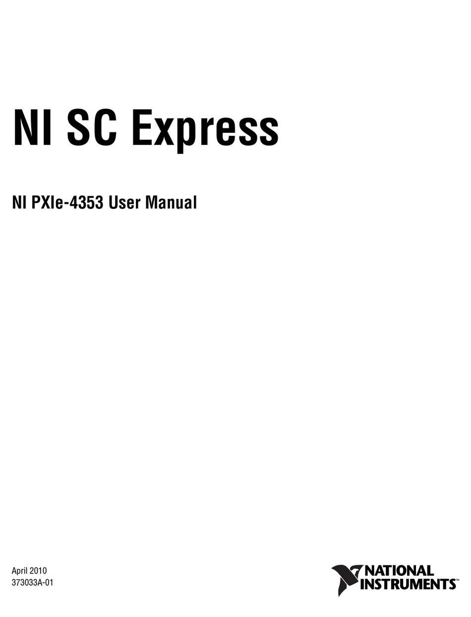 NI PXIE-4353 USER MANUAL Pdf Download | ManualsLib