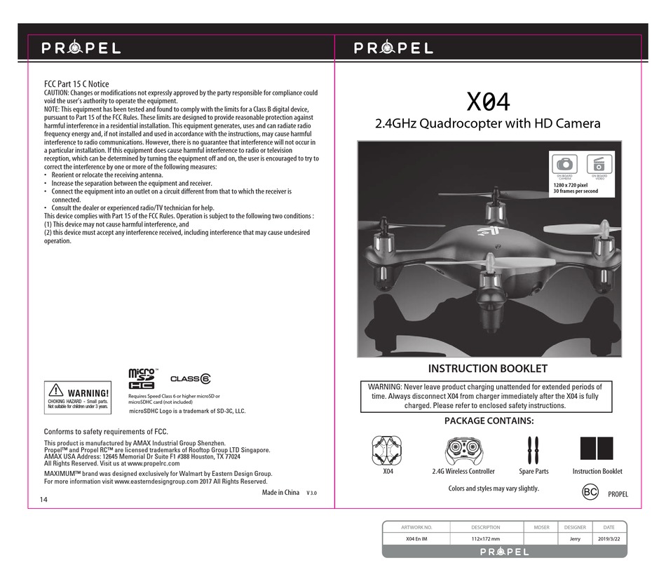 Propel Maximum X20 Micro Drone Instructions - Picture Of Drone