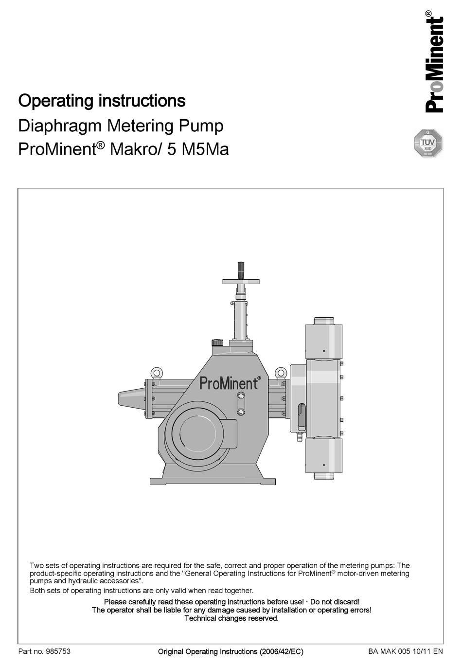 Prominent Makro 5 Operating Instructions Manual Pdf Download Manualslib