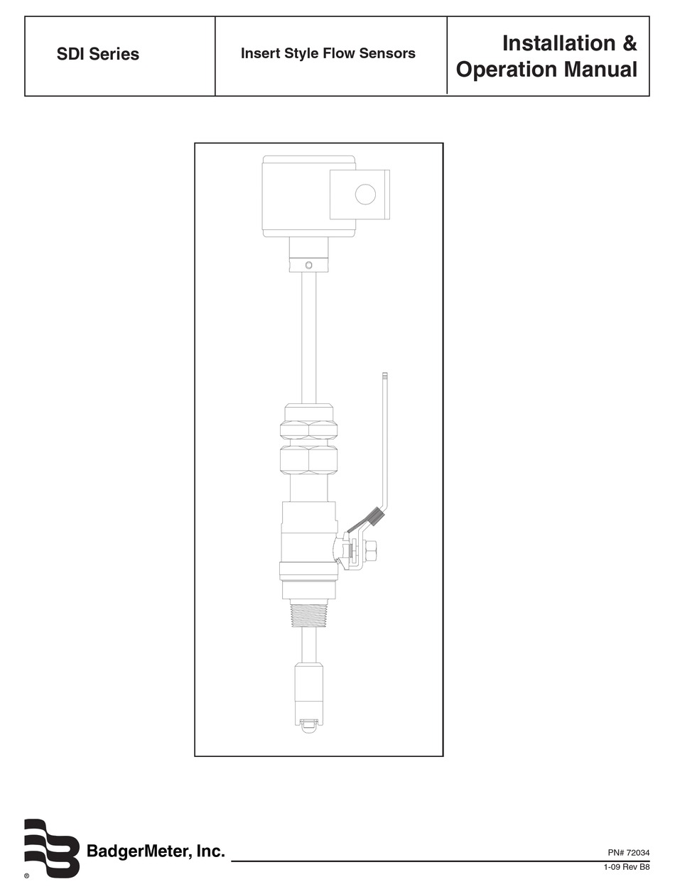 BADGER METER SDI SERIES INSTALLATION & OPERATION MANUAL Pdf Download