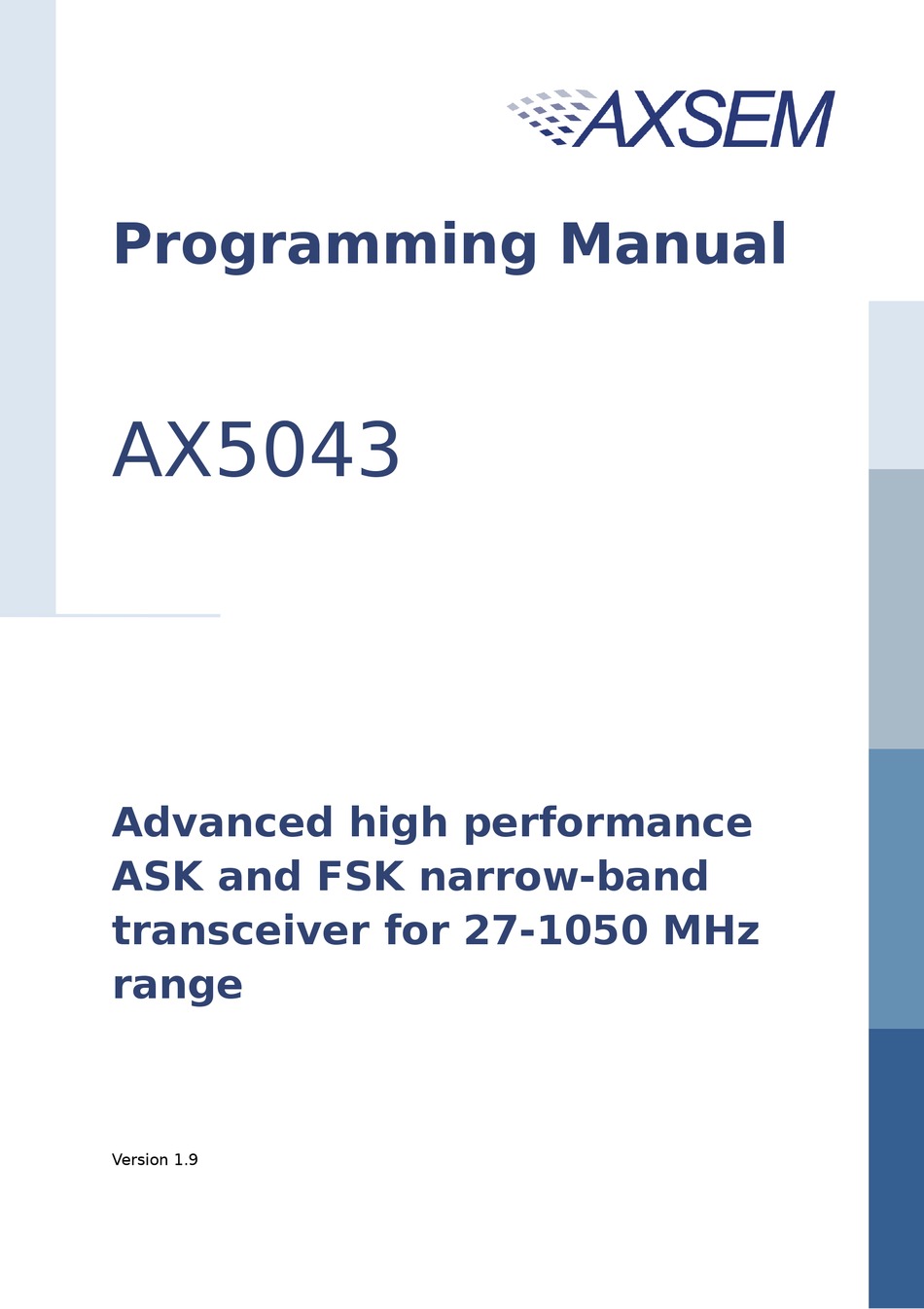AXSEM AX5043 PROGRAMMING MANUAL Pdf Download | ManualsLib