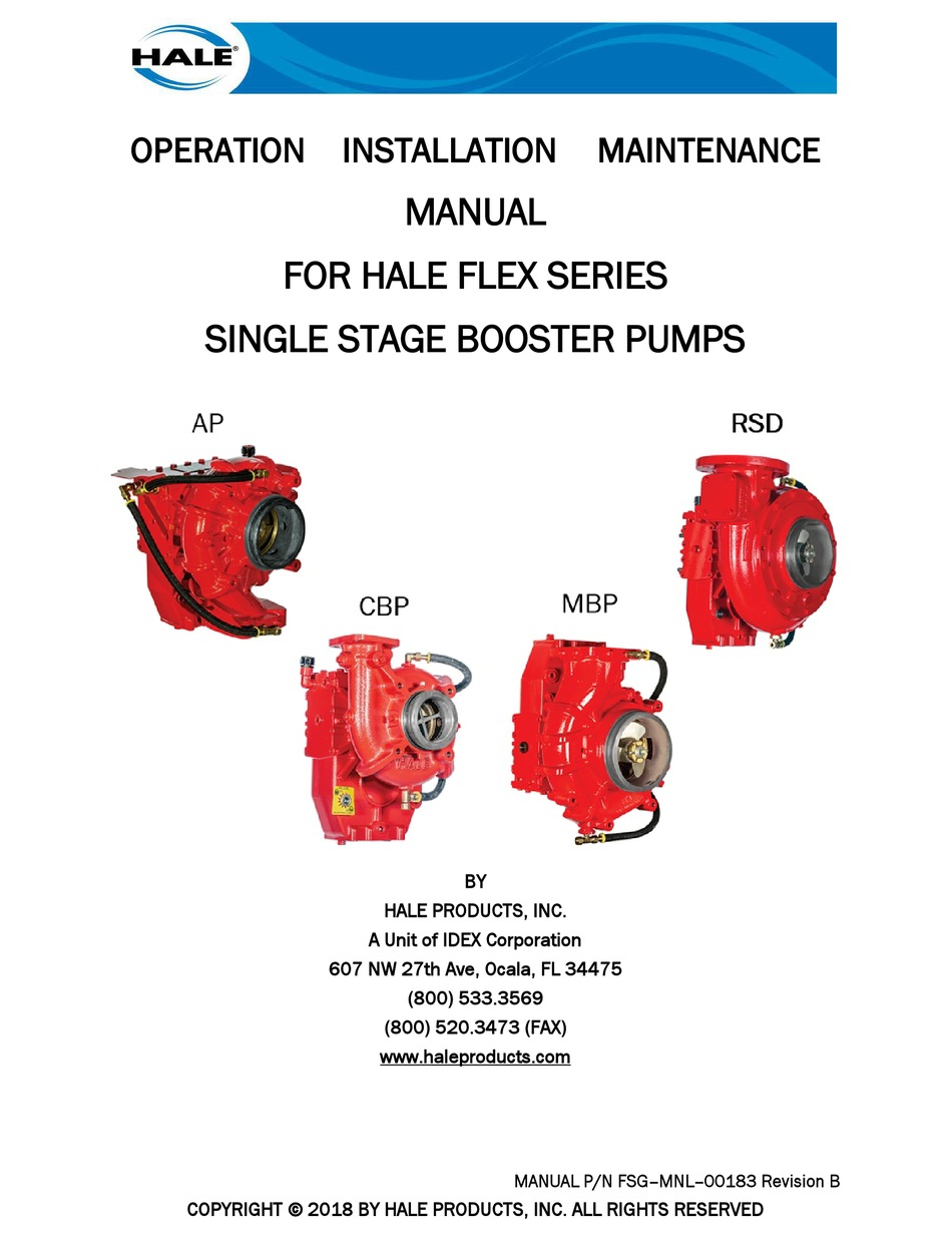 HALE FLEX SERIES OPERATION INSTALLATION MAINTENANCE MANUAL Pdf Download