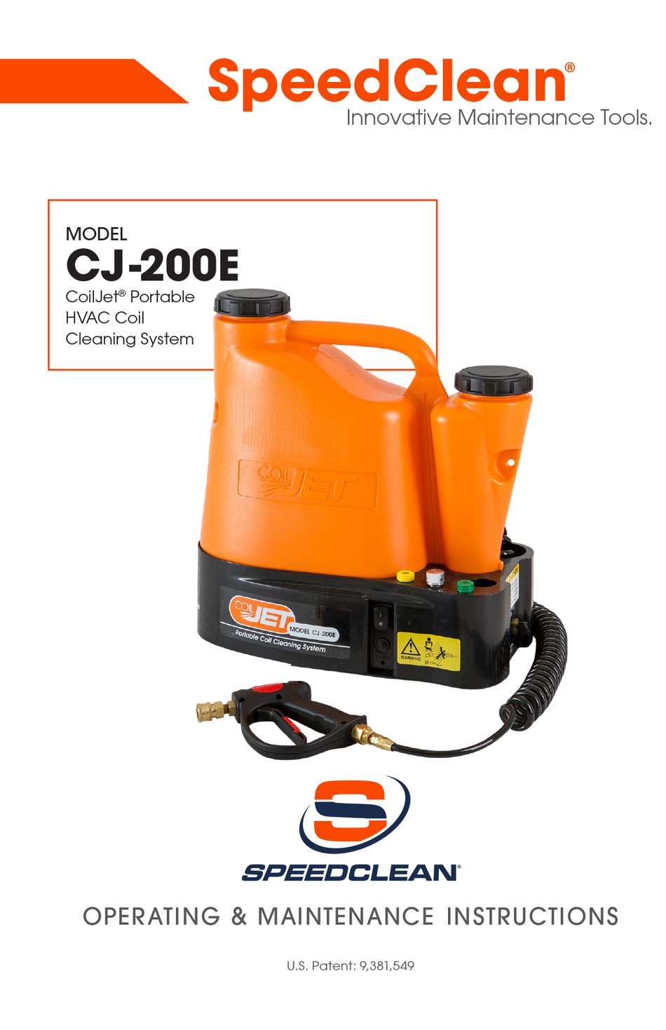 SPEEDCLEAN COILJET CJ200E OPERATING & MAINTENANCE INSTRUCTIONS Pdf