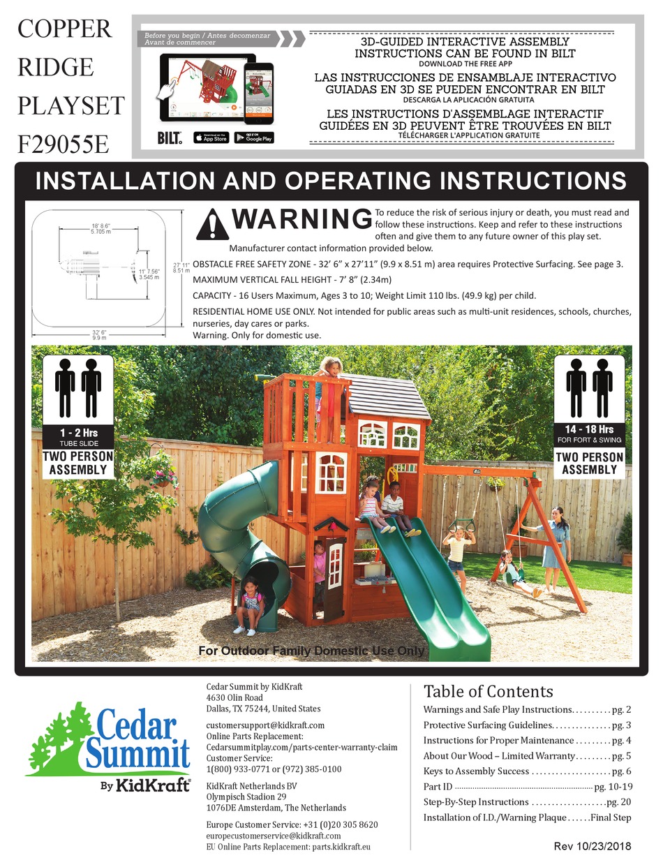 kidkraft copper ridge wooden swing set playset f29055