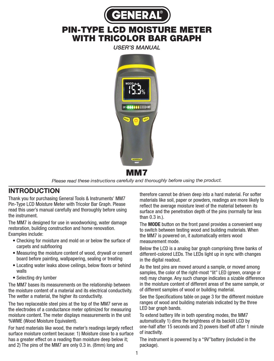 General Mm7 User Manual Pdf Download Manualslib