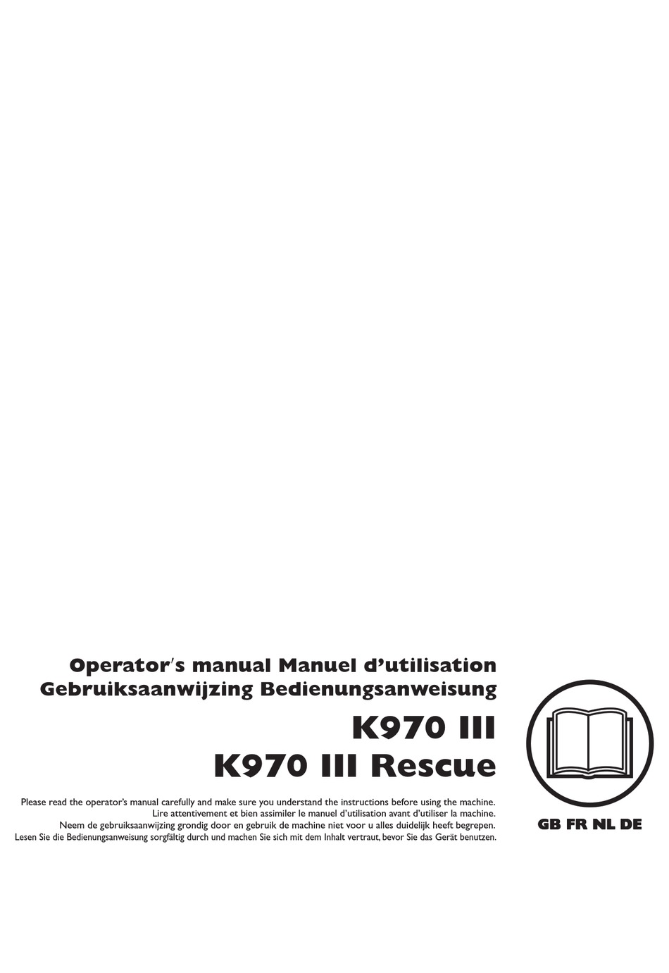 HUSQVARNA K970 III OPERATOR