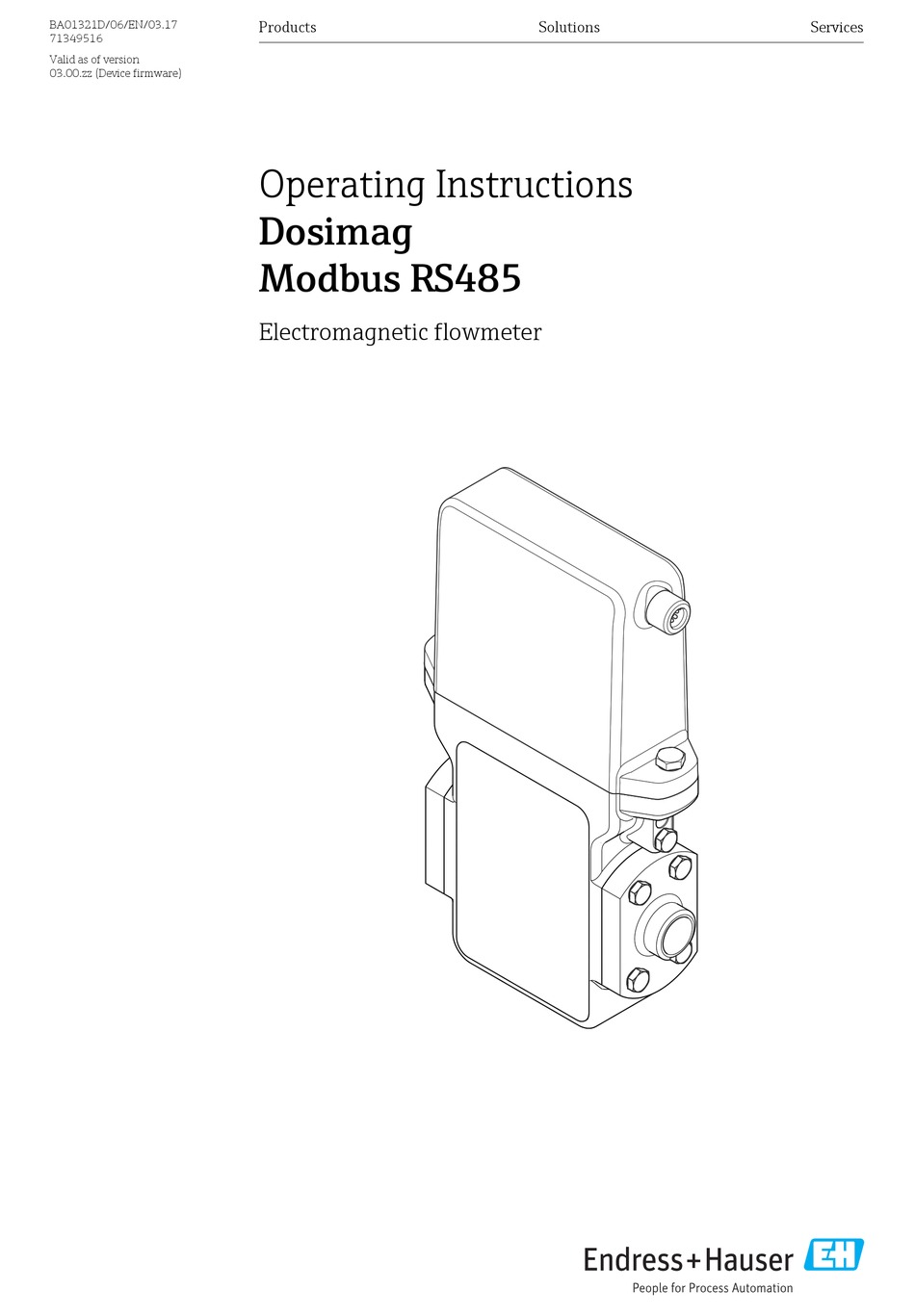 ENDRESS HAUSER DOSIMAG MODBUS RS485 OPERATING INSTRUCTIONS MANUAL Pdf ...