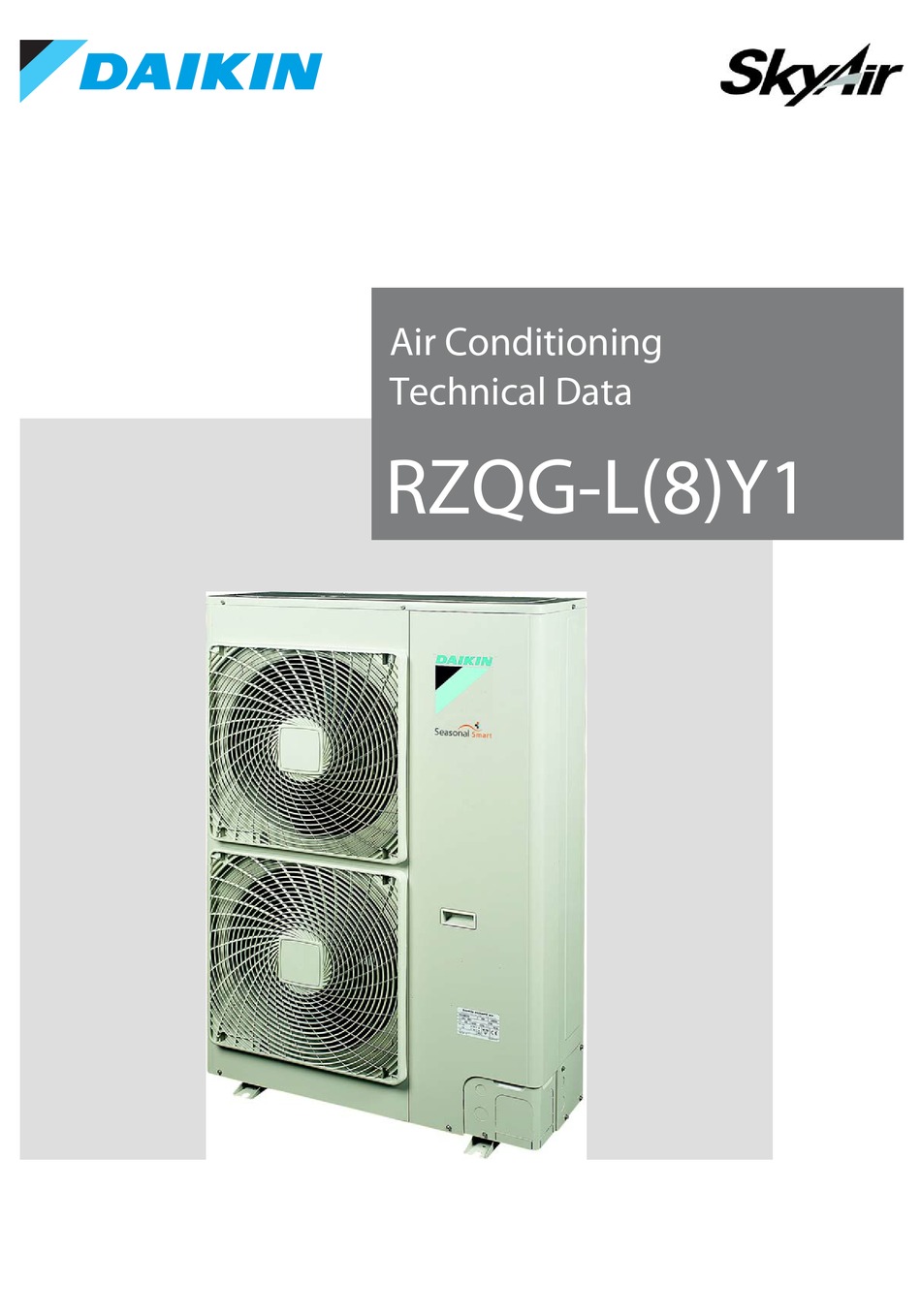 DAIKIN RZQG-L8Y1 SERIES TECHNICAL DATA MANUAL Pdf Download | ManualsLib