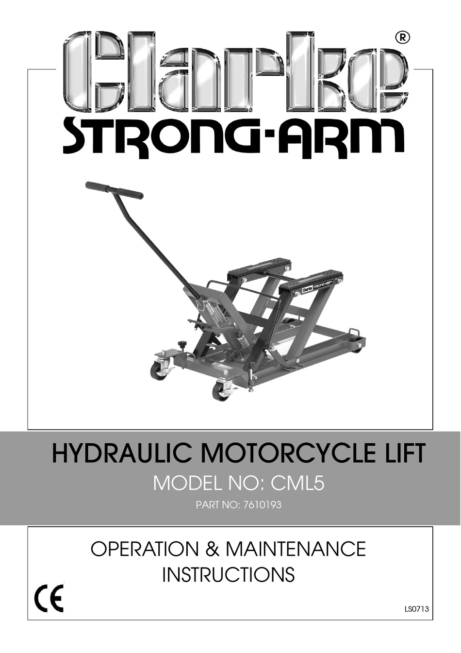 Clarke hydraulic deals motorcycle lift