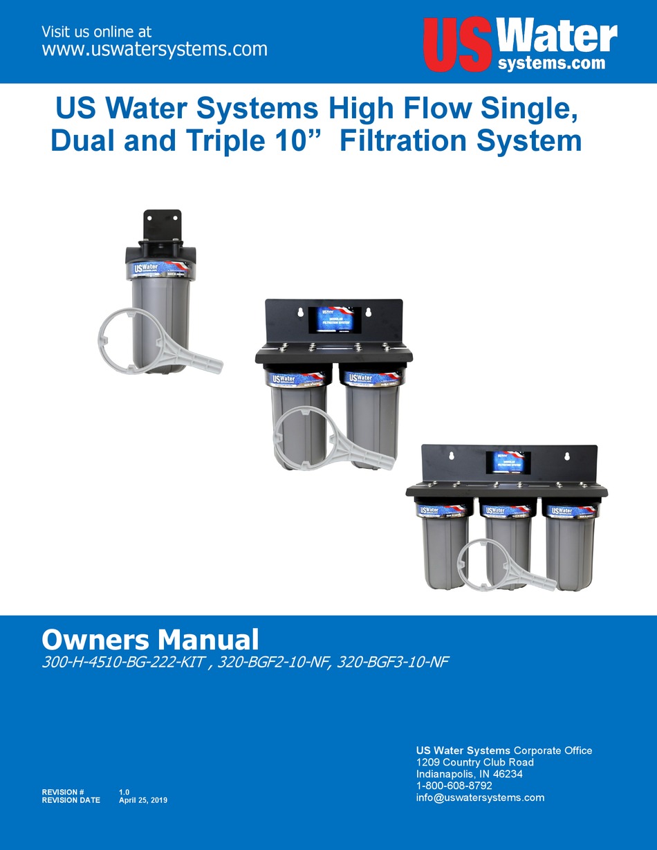 US WATER SYSTEMS 300H4510BG222KIT OWNER'S MANUAL Pdf Download