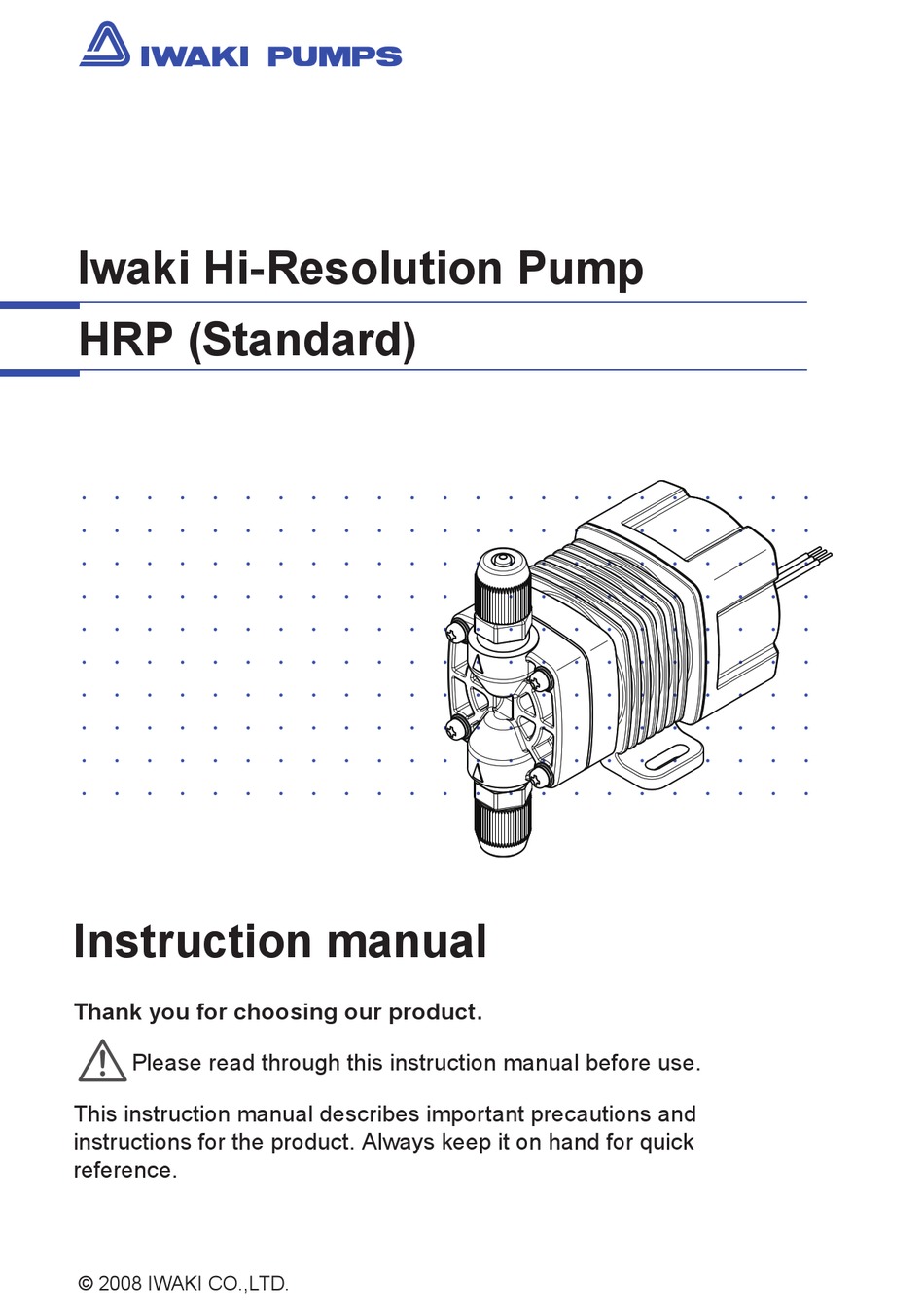 IWAKI PUMPS HRP-54V MANUAL Pdf Download | ManualsLib