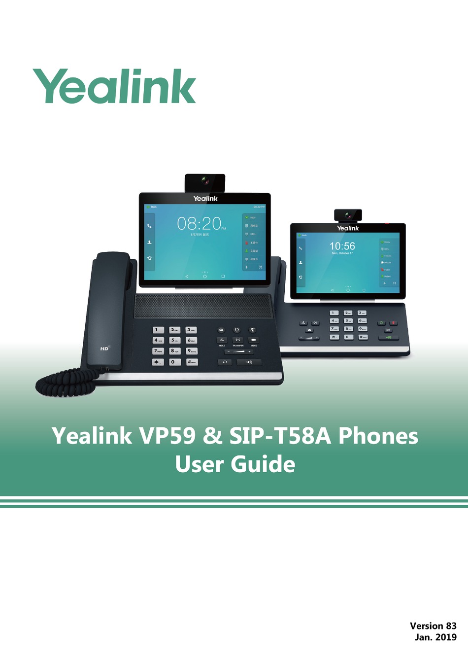 YEALINK VP59 USER MANUAL Pdf Download ManualsLib