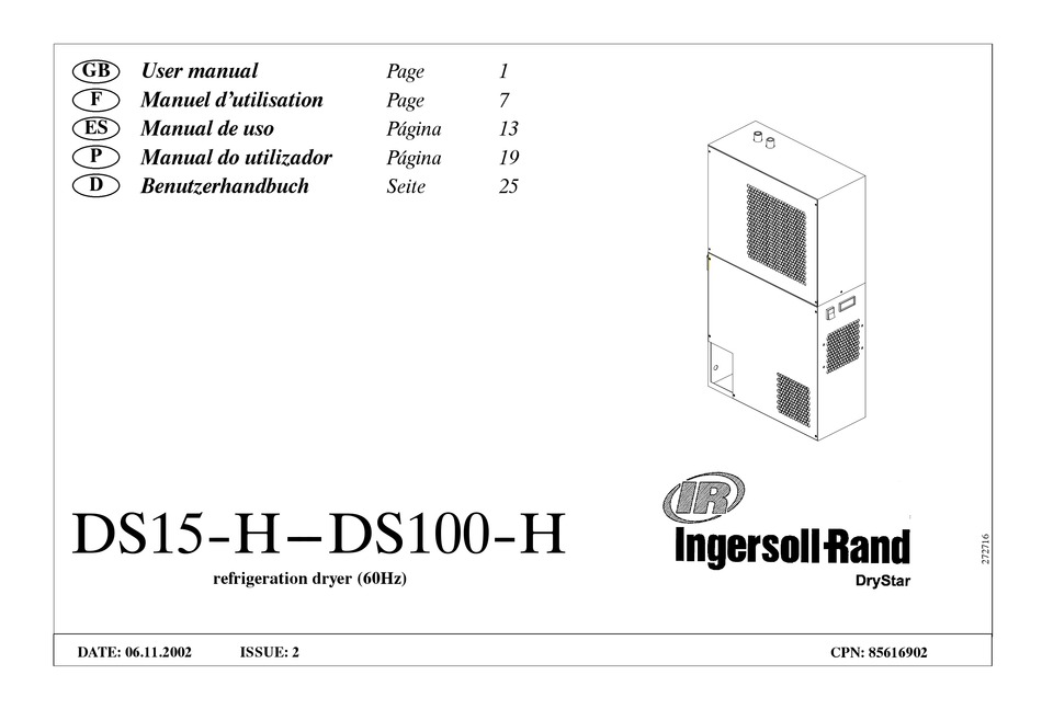 Ingersoll Rand Ds15 H User Manual Pdf Download Manualslib