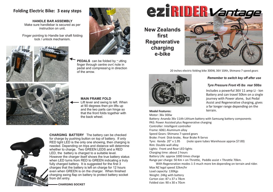 Ezi rider sales folding electric bike