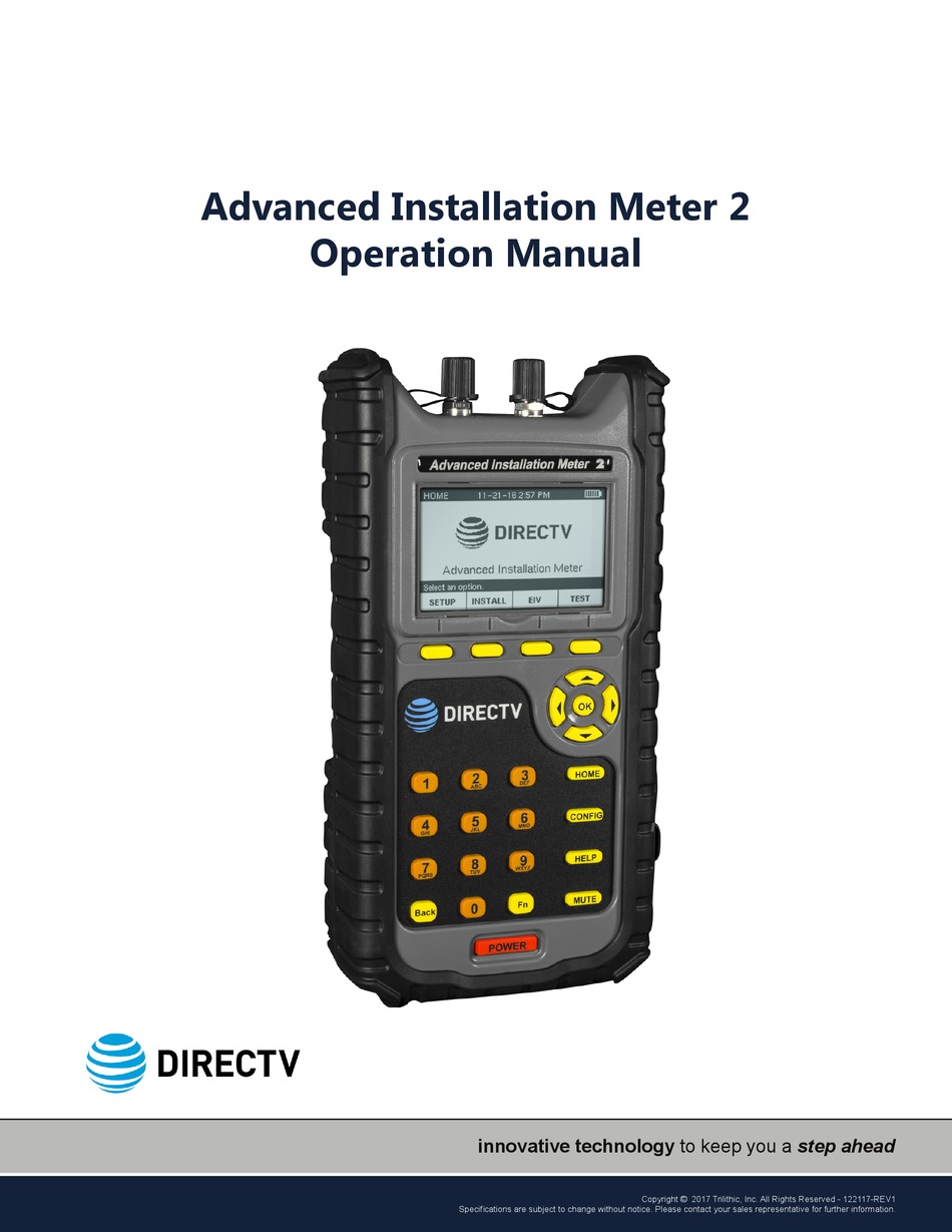 Directv Advanced Installation Meter 2 Operation Manual Pdf Download Manualslib