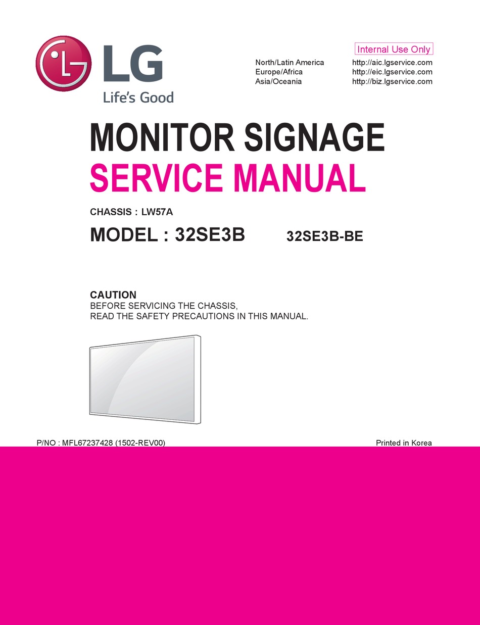 LG 32SE3B-BE SERVICE MANUAL Pdf 