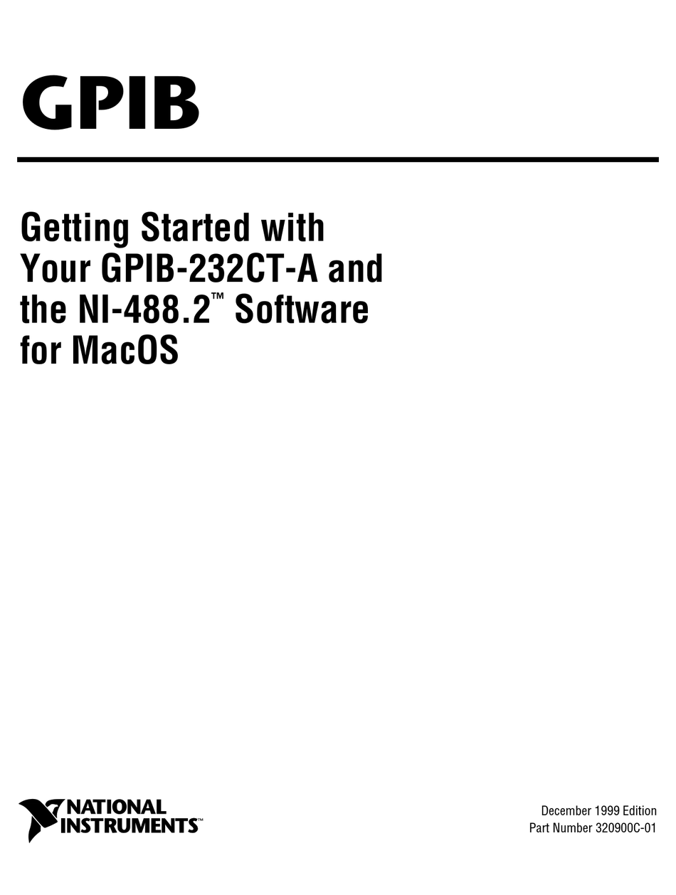 NATIONAL INSTRUMENTS GPIB232CTA GETTING STARTED Pdf Download ManuaLib