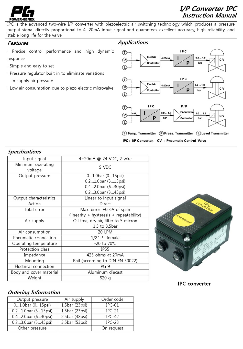 POWERGENEX IPC INSTRUCTION MANUAL Pdf Download ManualsLib