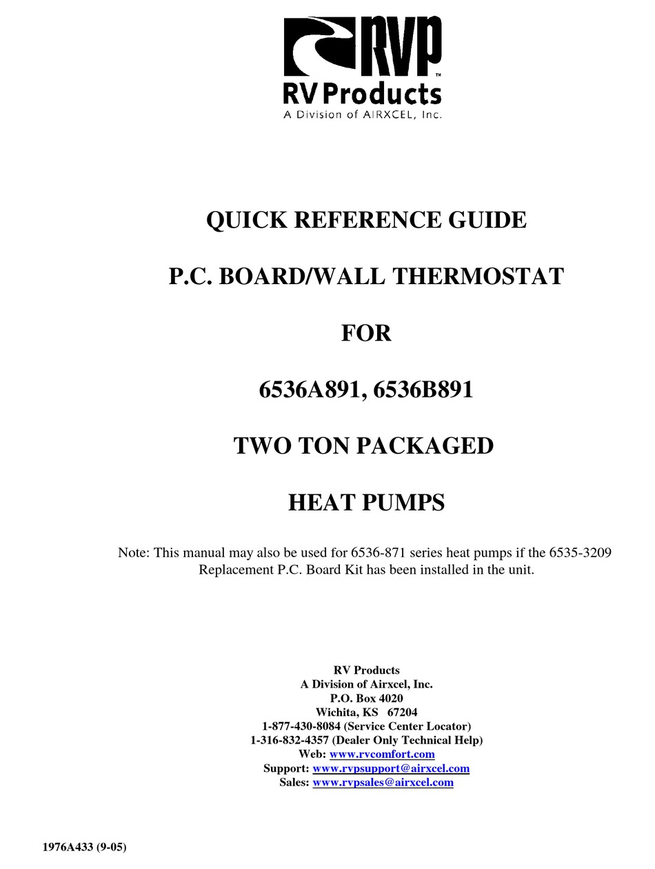 RVP 6536A335 SERIES QUICK REFERENCE MANUAL Pdf Download | ManualsLib