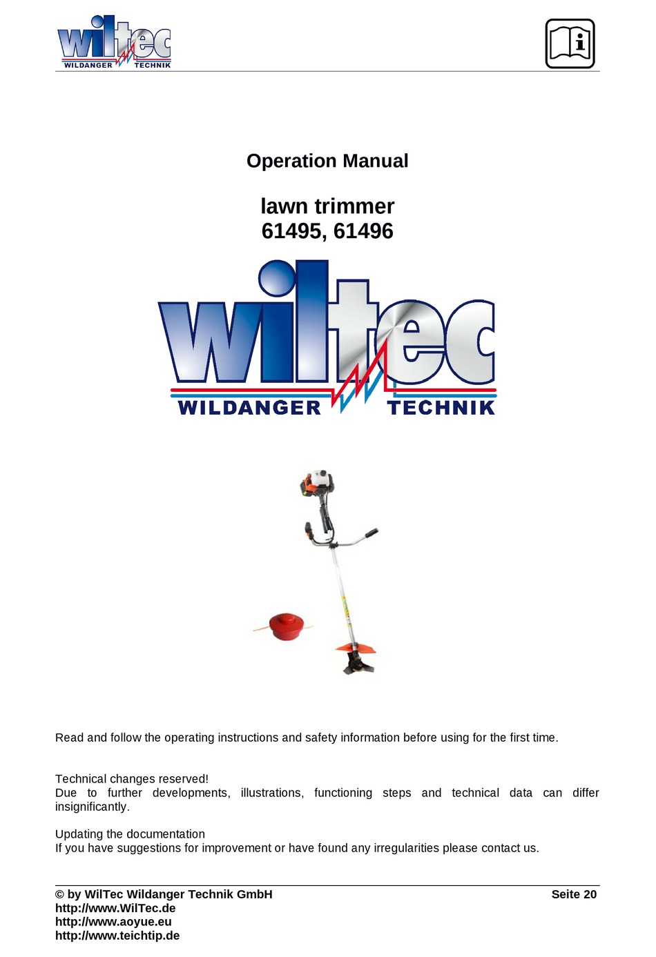 WILTEC 61495 OPERATION MANUAL Pdf Download