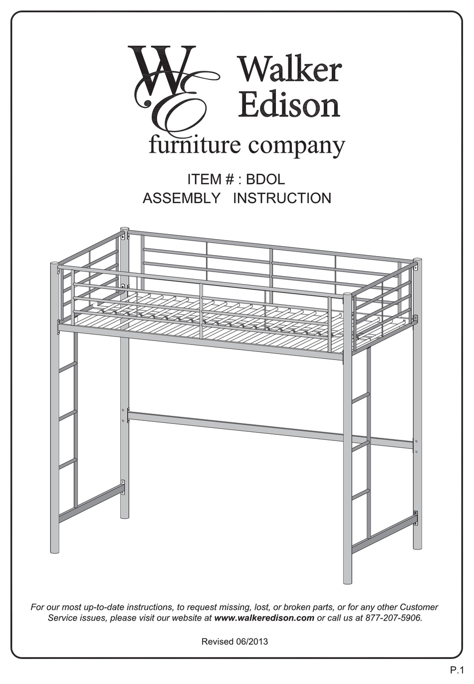 WALKER EDISON BDOL ASSEMBLY INSTRUCTION MANUAL Pdf Download ManualsLib