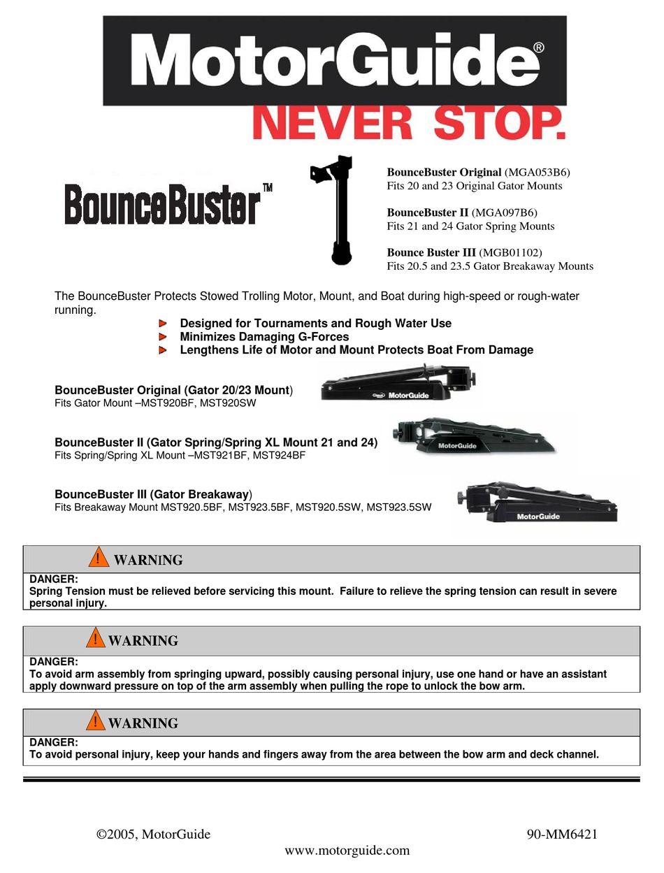 BOUNCEBUSTER ORIGINAL OWNER'S MANUAL Pdf Download ManualsLib