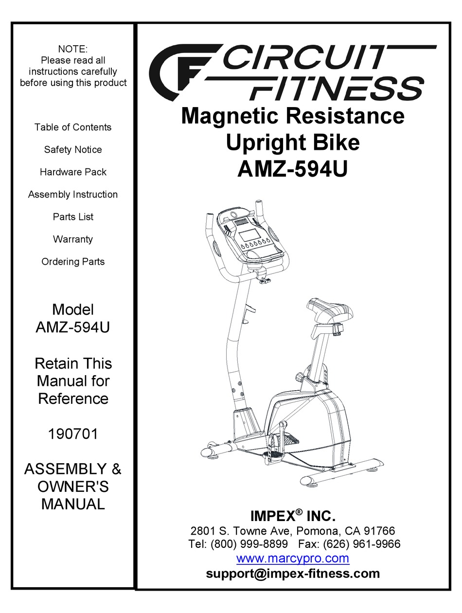 Circuit Fitness 594 Upright Bike 2025