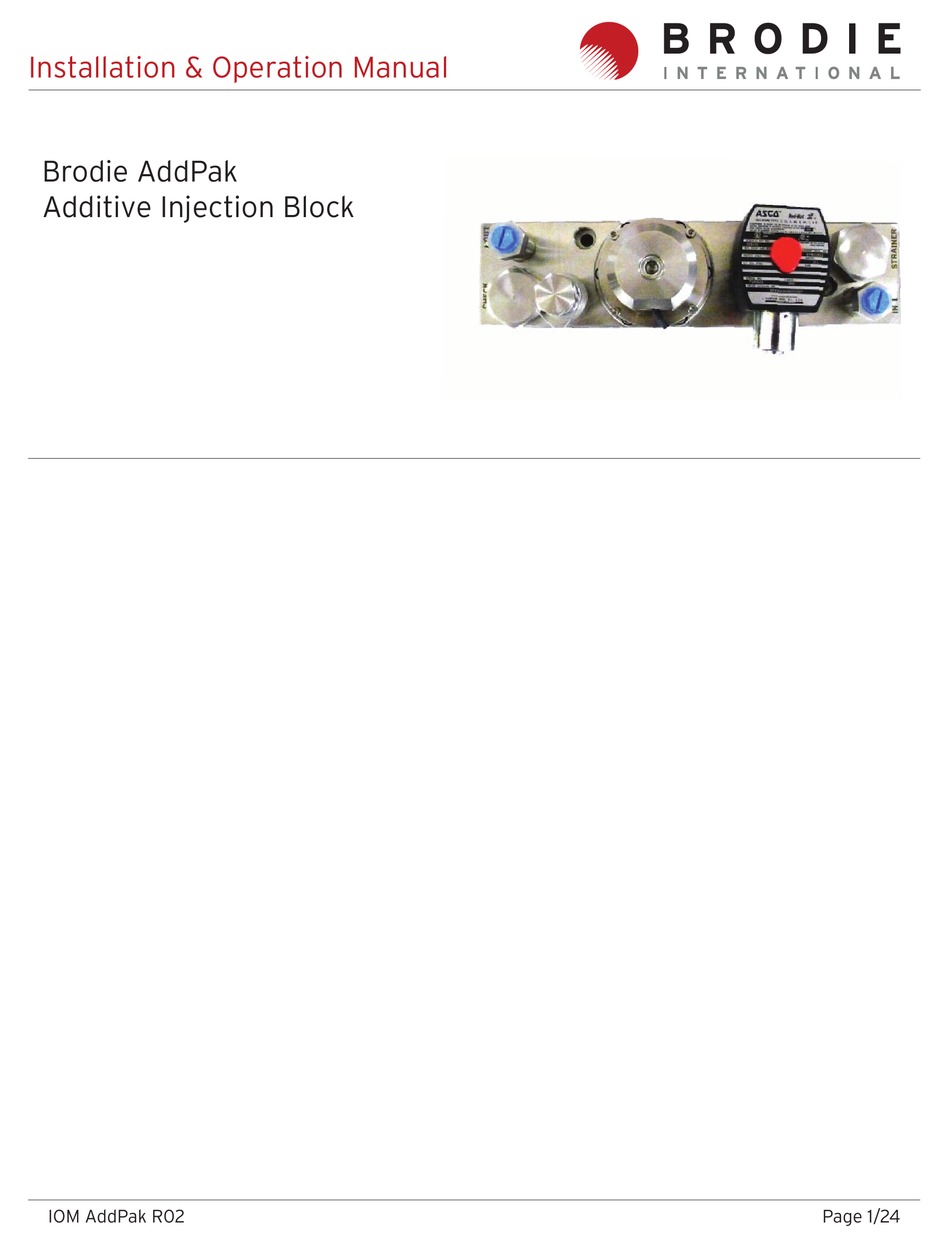 Appendix A Brodie AddPak Installation Operation Manual Page