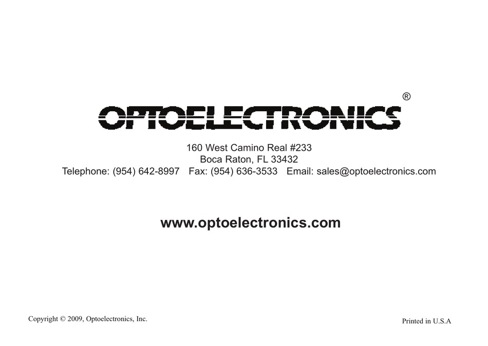 OPTOELECTRONICS XPLORER USER MANUAL Pdf Download ManualsLib