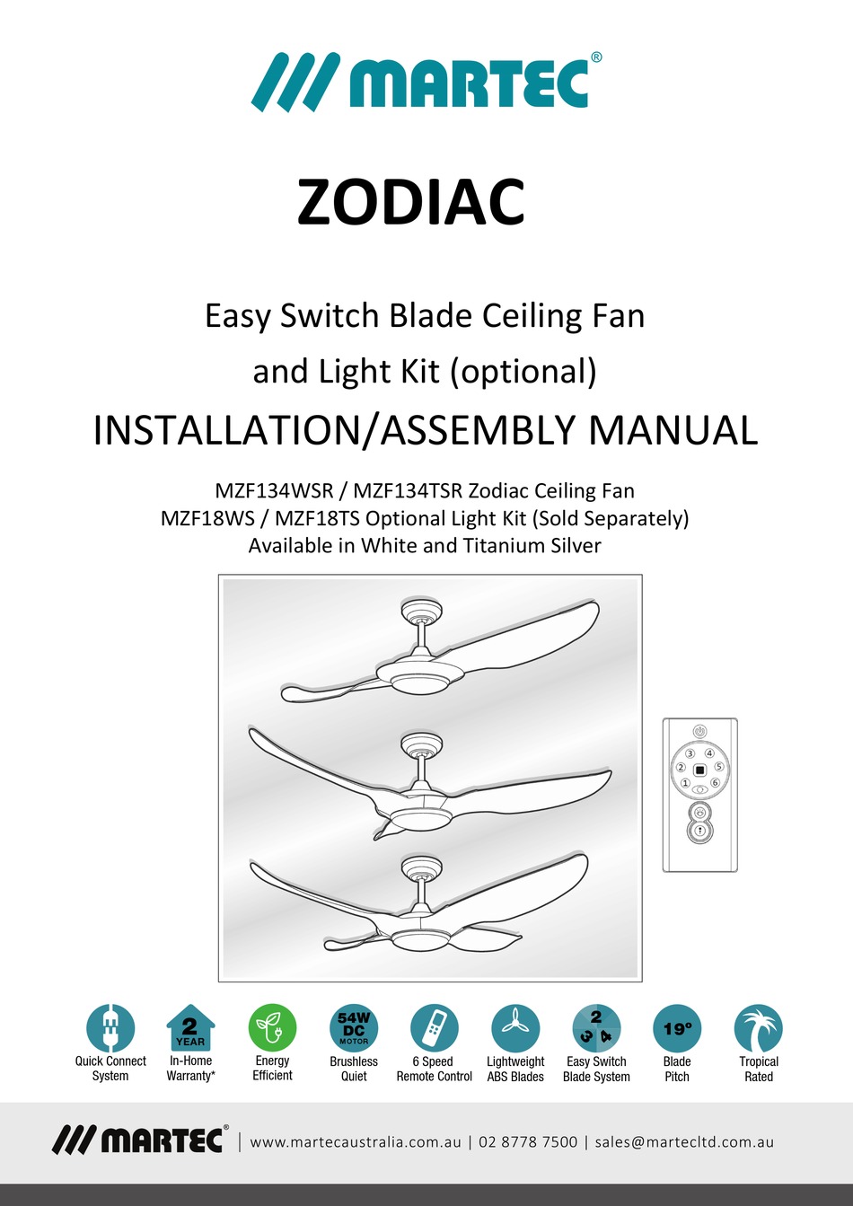 Martec Zodiac Installation Assembly Manual Pdf Download Manualslib
