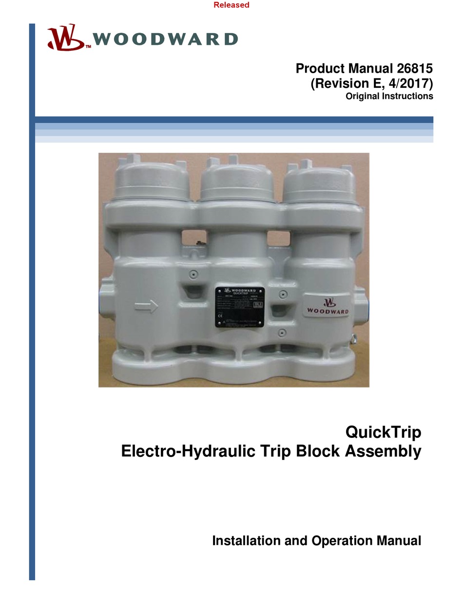 WOODWARD QUICKTRIP INSTALLATION AND OPERATION MANUAL Pdf Download