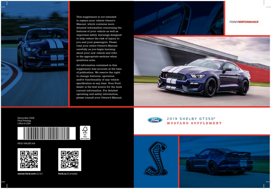 Ford Mustang Shel Gt350 2019 Manual Supplement Pdf Download Manualslib Ford Mustang Shel Gt350 2019 Manual Supplement Pdf Download Manualslib
