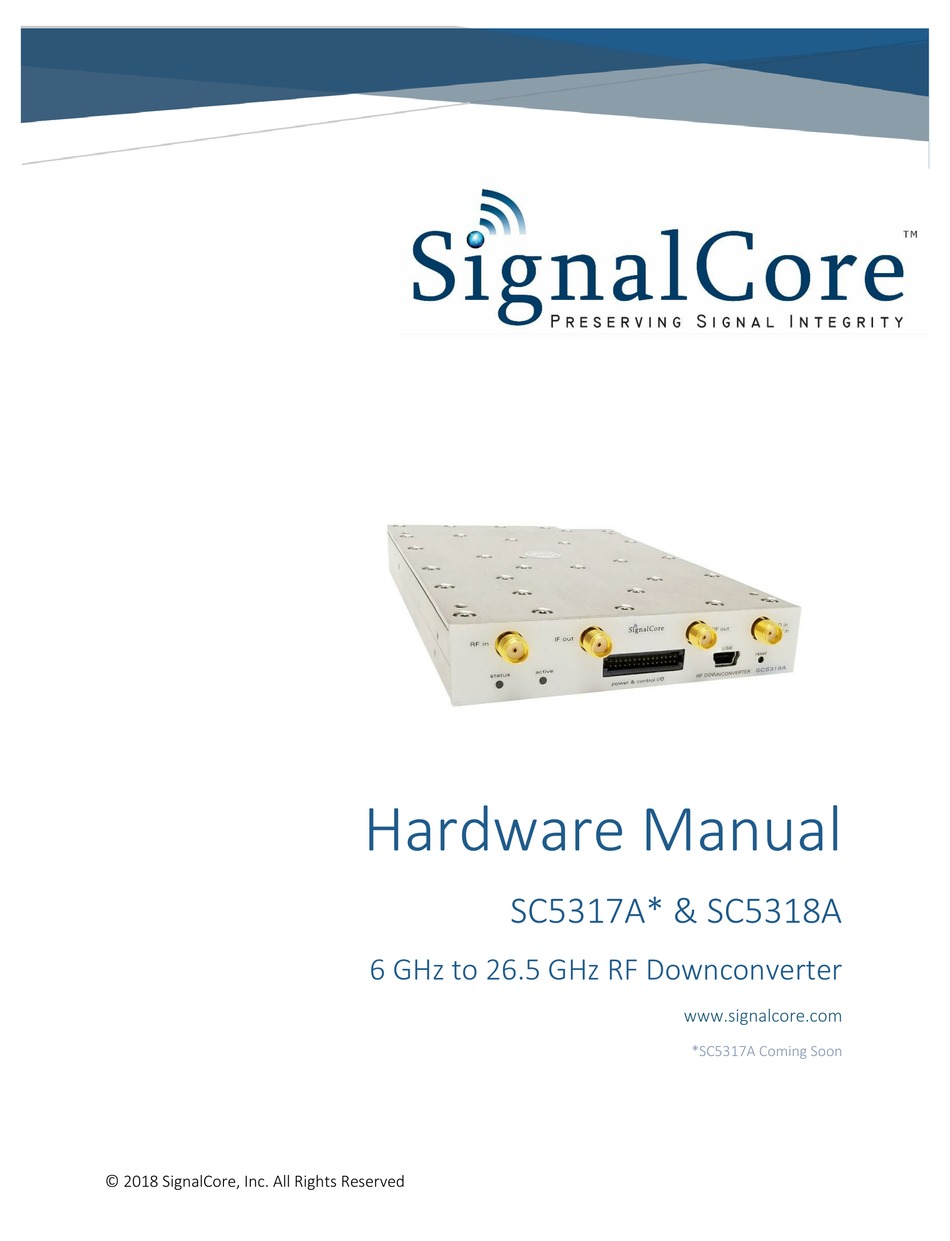 SIGNALCORE SC5317A HARDWARE MANUAL Pdf Download ManualsLib
