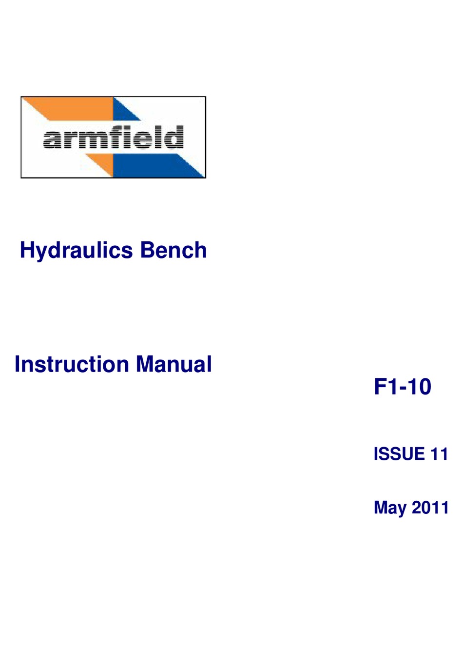 ARMFIELD F110 SERIES INSTRUCTION MANUAL Pdf Download ManualsLib