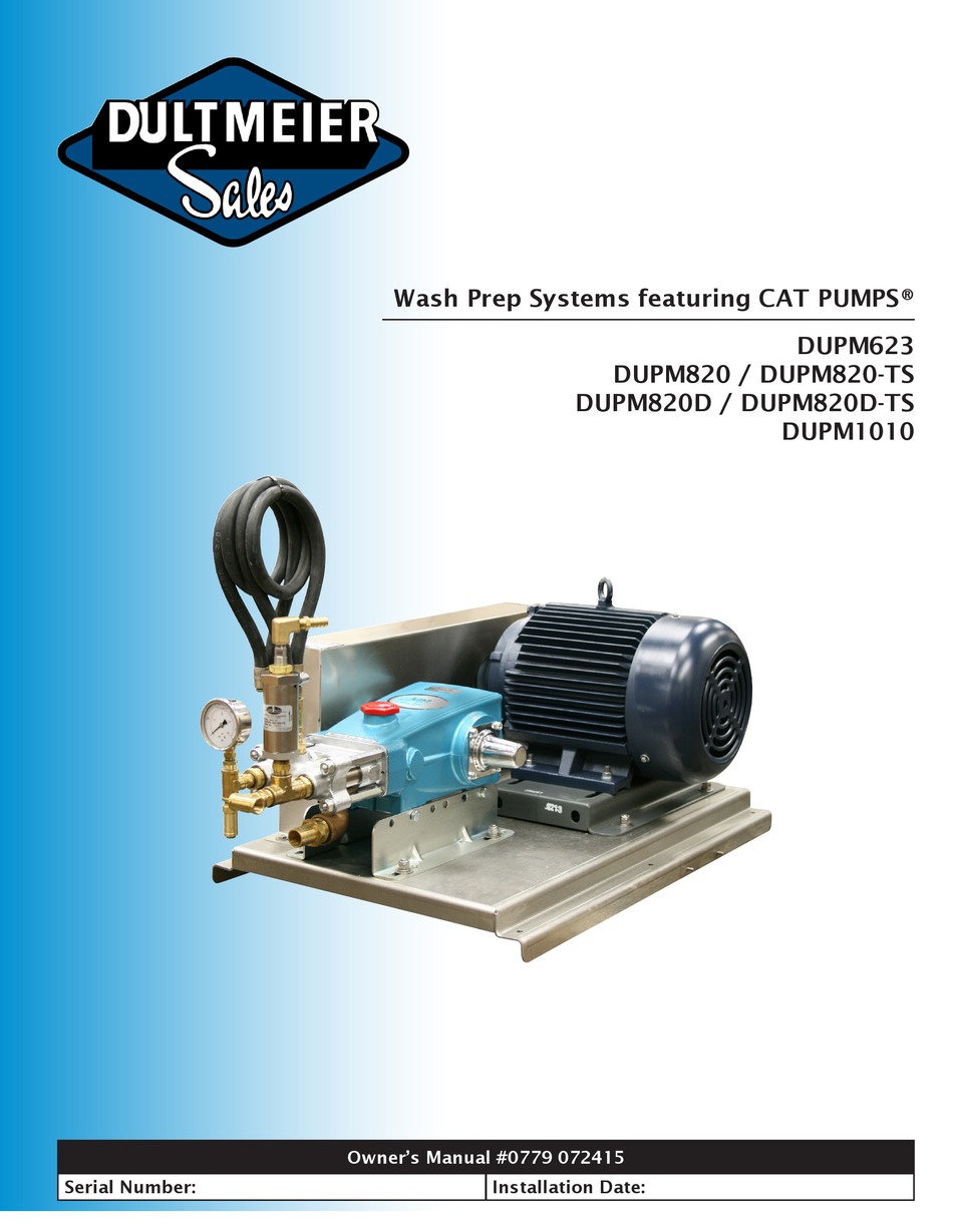 CAT PUMPS DUPM623 OWNER'S MANUAL Pdf Download ManualsLib