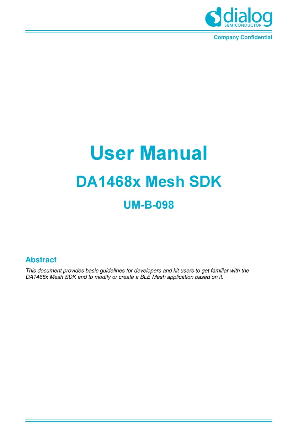 DIALOG SEMICONDUCTOR DA1468 SERIES USER MANUAL Pdf Download | ManualsLib