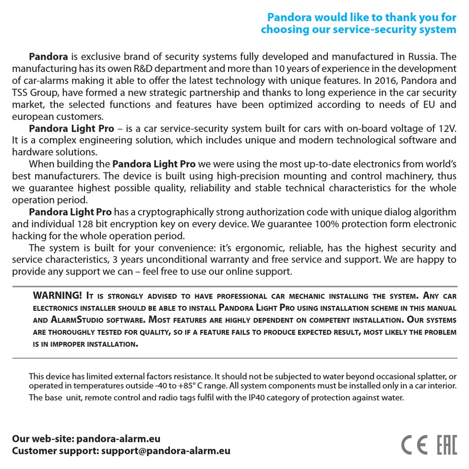 PANDORA LIGHT PRO MANUAL Pdf Download | ManualsLib PANDORA LIGHT PRO MANUAL Pdf Download | ManualsLib