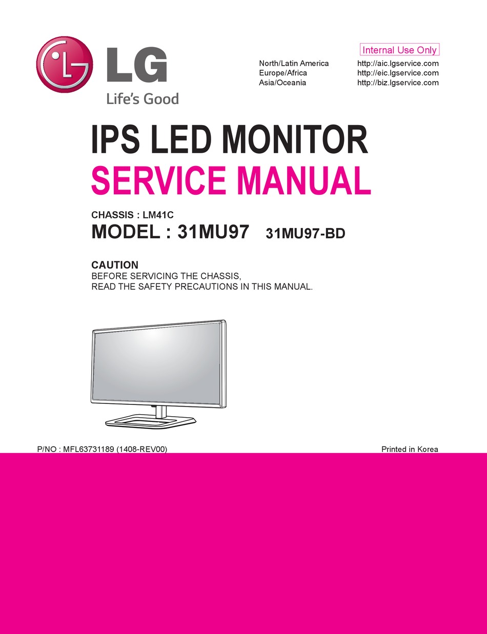 LG 31MU97 SERVICE MANUAL Pdf Download | ManualsLib