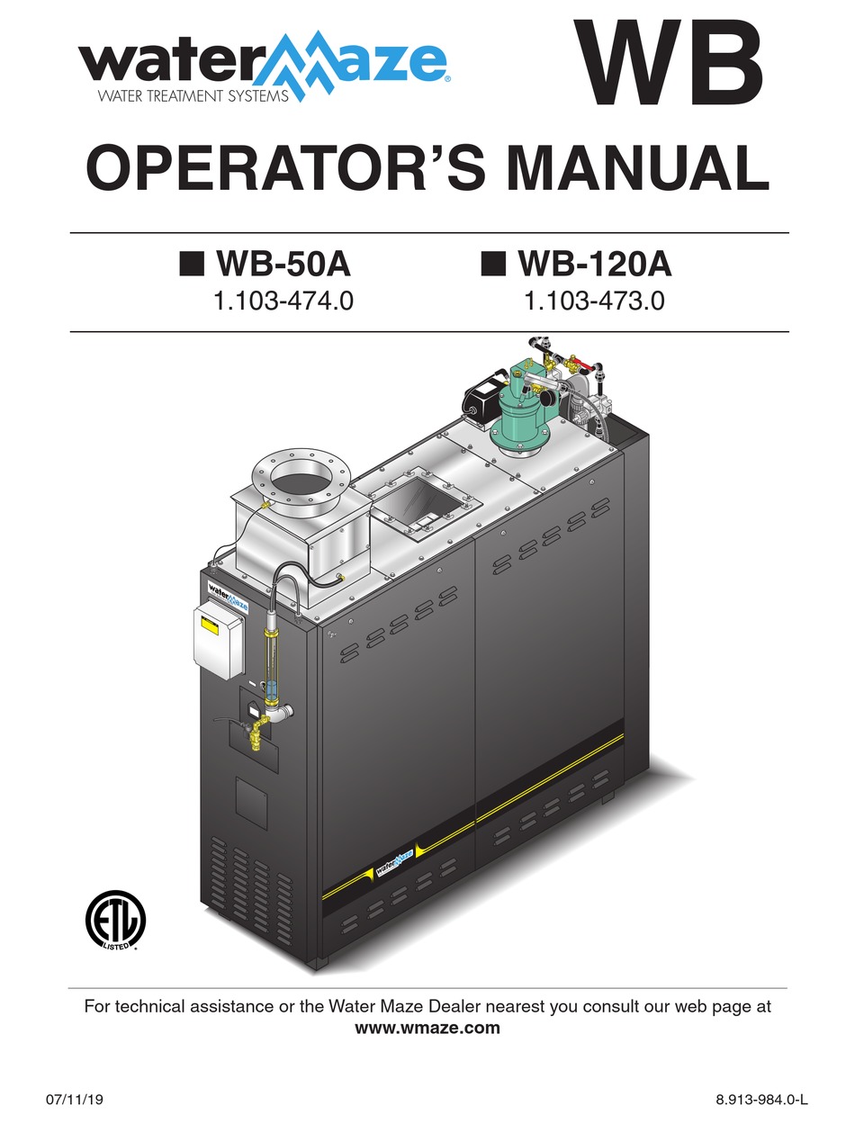 WATER MAZE WB SERIES OPERATOR S MANUAL Pdf Download ManuaLib