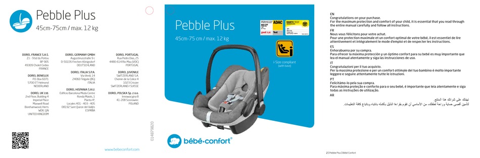 Bebe Confort Pebble Plus User Manual Pdf Download Manualslib